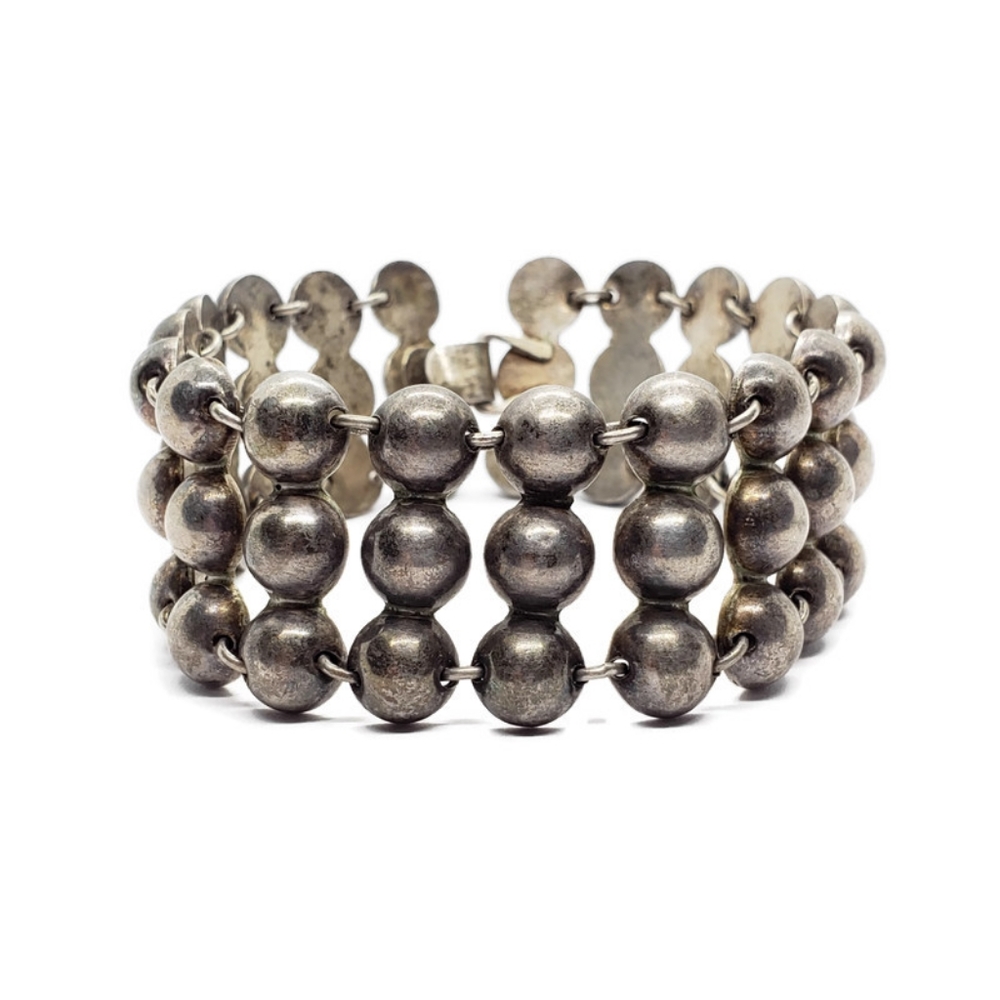 Old Mexico 925 Sterling Silver Hemisphere Bracelet